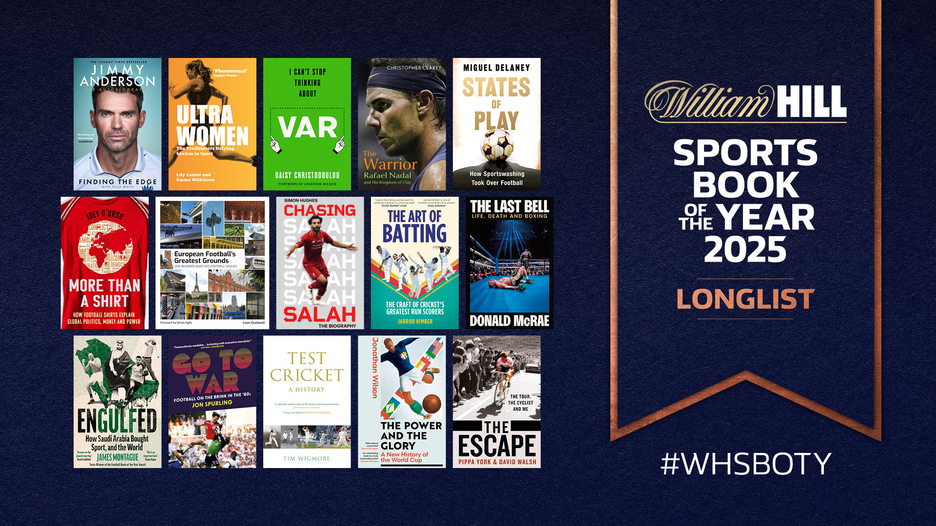 William Hill Sports Book of the Year Award 2025 Longlist Announced